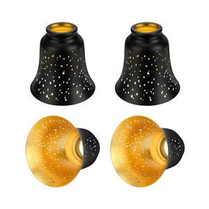 lot 12602 image: 4 Pack Ceiling Fan Light Covers Shade Replacements with 1-58 Fitter, ALUCSET 4.5 Height and 4-34 Diameter, Metal Bell Shaped Cover for Chandelier Pendant Light Wall Sconces Series