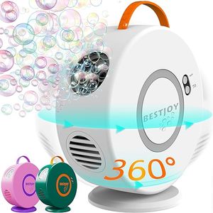 lot 12613 image: BestJoy Bubble Machine Rechargeable for Kids Toddlers 1-3, Birthday Gifts for 2-4-5 Year Old Girl Boy, Automatic Bubbles Maker Blower for Outdoor Parties, Portable Bubble Blaster Toy Rotating 90°&360°