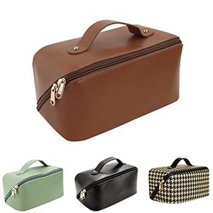 lot 12616 image: REWMET Portable Pillow Makeup Bag, Large Capacity Travel Cosmetic bag, Multifunctional Storage Make Up Bag, Makeup Organizer Bag, Cosmetic Travel Bag (Mocha brown)