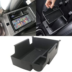 lot 12634 image: YOCTM Compass Center Console Tray Armrest Secondary Glove Storage Box Center Console Organizer for 2022 2023 Jeep Compass Black Interior Accessories (Armrest Box)