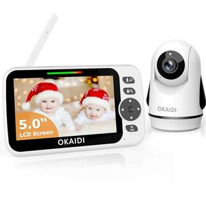 lot 12635 image: OKAIDI Video Baby Monitor with Camera and Audio, 5 Display Baby Monitor No WiFi, 30H Battery and 8 Language Baby Monitor, Remote Pan-Tilt-Zoom 1000ft Range Baby Camera, Night Vision, 2-Way Talk, VOX