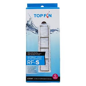 lot 12640 image: Top Fin Retreat RF-S Filter Cartridges (Small) Refill for Desktop Aquariums with Small Retreat Filters - 8.1in x 1.9in (6 Count)