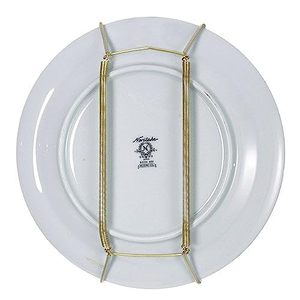 lot 12680 image: Rocky Mountain Goods Plate Hanger for Wall and Mounting Hardware - Fits Decorative Plates and platters - Heavy duty polished brass - Vinyl non scratch hooks - Includes wall mount kit (8 - 11)