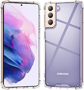 lot 12685 image: KIOMY Samsung Galaxy S21 Plus Case Crystal Clear Shockproof Bumper Protective Cell Phone Covers for Samsung S21 Plus 5G Hybrid Design Hard PC Back with Flexible TPU Frame Slim Fit Skin for Men Women