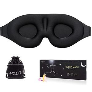 lot 12692 image: MZOO Sleep Eye Mask for Men Women, 3D Contoured Cup Sleeping Mask & Blindfold, Concave Molded Night Sleep Mask, Block Out Light, Soft Comfort Eye Shade Cover for Travel Yoga Nap, Black