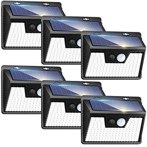 lot 12694 image: Peasur Solar Lights Outdoor Waterproof 6 Pack140LED, Solar Outdoor Lights Ultra-Bright, 3 Modes Solar Motion Lights Outdoor, Solar Fence Lights Security Lights for Garden Yard Outside (500LM)