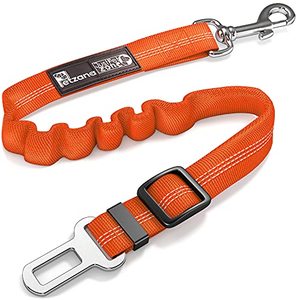 lot 12697 image: Seat Belt for Dogs with Elastic Bungee Buffer  Car Travel Accessories for Dogs Adjustible, Elastic (Orange)