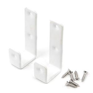lot 12699 image: Geesatis Hook Hardware 2 PCS White Bed Ladder Hooks Utility Hooks Bunk Bed Ladder Hook Unique Design Heavy Duty Hook Brackets for Bed Decoration Tool, with Mounting Screws, Inner Length 25mm