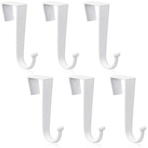 lot 12716 image: Amyhill 6 Pcs Over The Door Hook Flocked Door Hooks Soft Surface Heavy Duty Over The Door Hanger for Hanging Clothes, Towels, Coats, Bathroom, Kitchen, Bedroom (White)