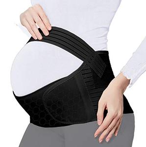 lot 12717 image: ChongErfei Maternity Belt Pregnancy Back Support Back Brace Lightweight Abdominal Binder Maternity Belly Band for Pregnancy, Black,Large Fit Ab 39.5-51.3