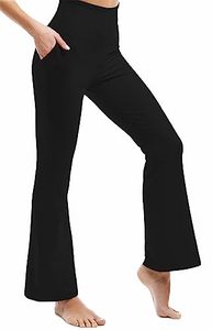 lot 12723 image: Ipletix Flared Leggings, High Waisted Flare Leggings for Women with Pocket Black Flare Leggings Yoga Pants Bootcut Leggings
