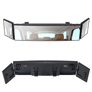 lot 12730 image: MIAOKE Rear View Mirror, 15-inch Clip on Rearview Mirrors, Wide Angle Curved Rearview Mirror, Interior Blind Spot Mirrors for Car