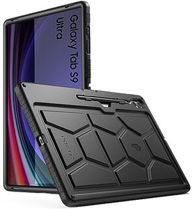 lot 12731 image: Poetic TurtleSkin Case for Samsung Galaxy Tab S9 Ultra (2023 Release) 14.6 inch Case with S Pen Holder, Heavy Duty Shockproof Kids Friendly Protective Silicone Cover, Black
