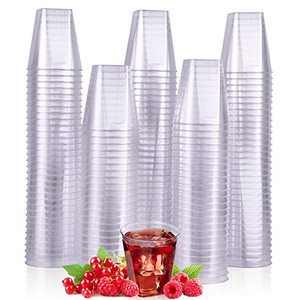 lot 12738 image: JOLLY CHEF 300 Pack 2 oz Plastic Shot Glasses,2 oz Clear Disposable Plastic Cups Heavy-duty Party Glasses, Disposable Cups for Wedding, Thanksgiving, Christmas, Halloween Party
