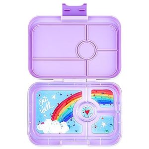 lot 12748 image: Yumbox TAPAS Larger Size Leakproof Bento Lunch Box 4 Compartment (Seville Purple Rainbow)