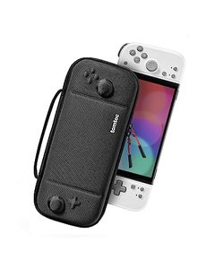 lot 12749 image: tomtoc Carrying Case for Hori Nintendo Switch Split Pad Compact, Hard Shell Protective Travel Bag with 10 Game Cartridges, Split Pad Fit Controllers case, Shockproof, Lightweight, Portable, Black