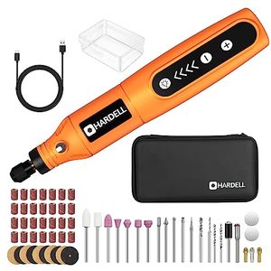 lot 12751 image: HARDELL Mini Cordless Rotary Tool, 5-Speed and USB Charging Rotary Tool Kit with 55 Accessories, Multi-Purpose 3.7V Power Rotary Tool for Sanding, Polishing, Drilling, Etching, Engraving, DIY Crafts