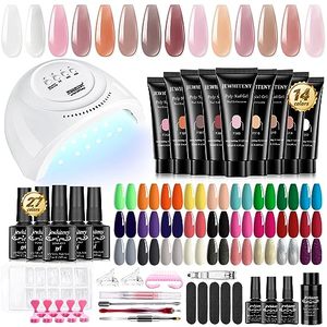 lot 12760 image: JEWHITENY 14 Colors Poly Gel Nail Kit 27 Colors Gel Nail Polish Kit With U V Light All In One Nail Art Starter Kit Suitable For All Seasons