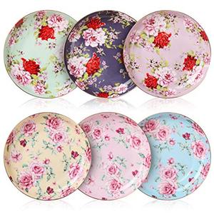 lot 12765 image: BTaT- Dessert Plates, 8 inch, Set of 6, Porcelain Bone China, Appetizer Plates, Floral Plates, Salad Plates, Small Plates, Small Plates Set, Small Dishes, Dinnerware, Salad Plates