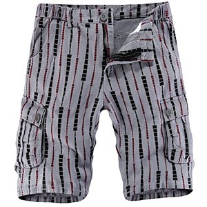 lot 12818 image: APTRO Mens Camo Cargo Shorts Relaxed Fit Work Shorts D04 Grey Stripe 40