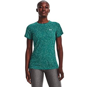 lot 12819 image: Under Armour Womens Standard Tech Nova Short Sleeve T-Shirt, (722) Coastal TealAqua FoamMetallic Silver, Large
