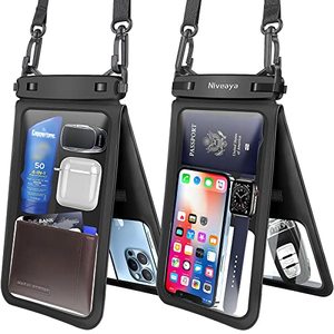 lot 12850 image: Niveaya Up to 10.5 Large Floating Waterproof Phone Pouch - 2 Pack, Double Space Waterproof Phone Case with iPhone 15141312 Pro MaxPro8 Plus, Galaxy S22S21S20S10Note 20109.