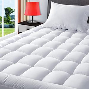 lot 12855 image: TEXARTIST Queen Mattress Pad Cover Cooling Mattress Topper Pillow Top Mattress Cover Quilted Fitted Mattress Protector with 8-21 Inch Deep Pocket