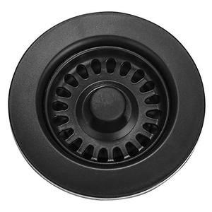 lot 12862 image: Serene Valley 3-12 inch Kitchen Sink Strainer Assembly with Stopper for Matching Color of Granite or Fireclay Sinks (Black)