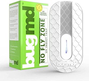 lot 12888 image: BugMD No Fly Zone - Refillable UV Bug Zapper, Mosquito Zapper, Flying Insect Trap, Bug Catcher, Plug in FlyFlea Trap for Inside Your Home, Gnat and Fruit Fly Traps for Indoors Plug in