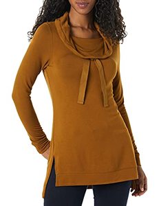 lot 12898 image: Amazon Essentials Womens Supersoft Terry Long-Sleeve Funnel Neck Tunic (Previously Daily Ritual), Dark Chestnut Brown, X-Small