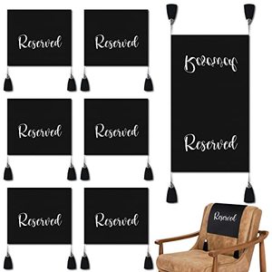 lot 12904 image: Buryeah 6 Pieces Reserve Cloth Reserved Seating Placeholder Reserved Signs for Church Pews Church Pew Reserved Signs Reserved Chair Signs with Hanging Spikes for Wedding Celebrations