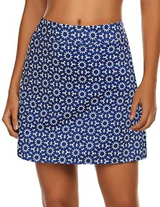 lot 12907 image: Ekouaer Sport Skort for Ladies Stretch Comfort Skirts Two Layer Safe Short Compression Fit