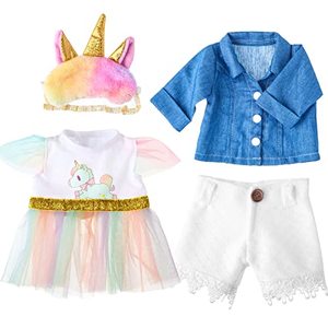 lot 12918 image: Set of 2 Unicorn Skirt Teddy Bear Clothes Outfit Fits Most 14 - 18 Bear Plush Stuffed Animal Outfit Build a Bear Doll Clothes and Make Your Own Stuffed Animals(Unicorn Style, Fit 14-18)