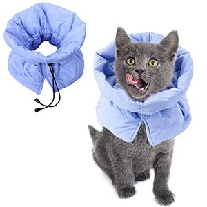 lot 12923 image: Cat Recovery Collar, Soft Adjustable Cat Cone Alternative, Lightweight Waterproof Fasteners Collars for Cats Kittens Puppies, After Surgery Stop Licking and Daily Use (Neck girt 6.3-9.1)
