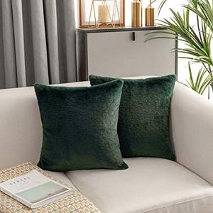 lot 12934 image: Home Brilliant Green Pillow Covers 26x26 Euro Sham Covers Set of 2 Plush Faux Fur Euro Shams Large Fuzzy Floor Pillow Covers for Patio, 26 x 26 inches, 66 x 66, Set of 2, Green