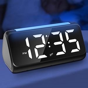 lot 12940 image: Netzu Digital Alarm Clock for Bedrooms, Bedside Alarm Clocks with 8 Color Night Light, Large LED Display, Dual Alarm, Dimmer, USB Charger Port, Clock for Kids,Teens, Seniors (Upgrade) (Black)