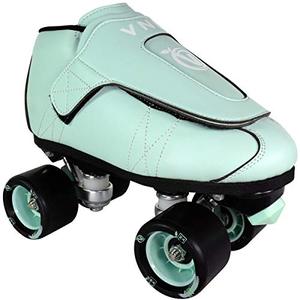 lot 12946 image: VNLA Junior Mint - Jam Skates for Men and Women - Indoor Unisex Roller Skates for Tricks and Jam Skating Mint Green (Men 8  Women 9)
