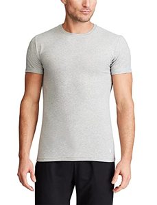 lot 12950 image: POLO RALPH LAUREN Mens Slim Fit Stretch Crew Tee, X-Large, 3 pack, blue and black