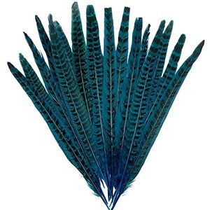 lot 12952 image: 20pcs Turquoise Pheasant Feathers Pheasant Tails 10-12 for Crafts Hats Decor Costume Accessories Festival Party Decorations