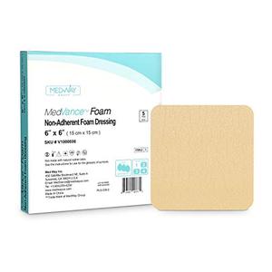 lot 12958 image: MedVance TM Foam � Waterproof Non-Adhesive Hydrophilic Foam Dressing 6X6 Box of 5 dressings