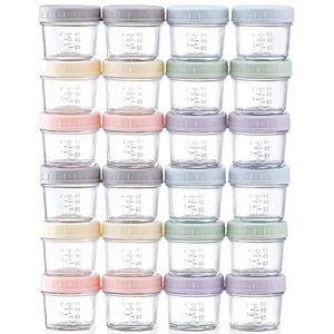 lot 12962 image: VITEVER 24-Pack Glass Baby Food Storage Containers - 4 oz Baby Food Storage Jars With Lids, Baby Food Maker, Microwave, Dishwasher & Freezer Safe