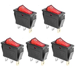 lot 12979 image: 5Pcs AC 250V15A, 125V20A Red Light Illuminated LED OnOff SPST 3 Pin 2 Position Mini Boat Rocker Toggle Switch Snap for Car Boat by QTEATAK