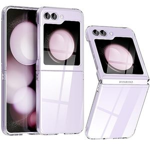 lot 12986 image: ZIULQIK for Samsung Galaxy Z Flip 5 Case, Clear Shockproof Zflip5 Phone Cover, Slim Thin Protective Cases for Flip5 5G Phone - Transparent