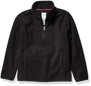 lot 12992 image: Amazon Essentials Girls Quarter-Zip Polar Fleece Jacket, Black, Small
