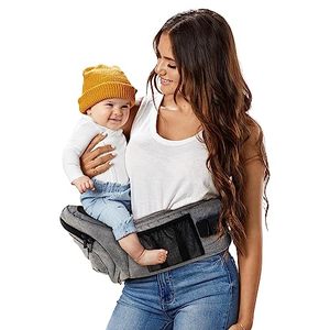 lot 12998 image: Tushbaby - Safety-Certified Hip Seat Baby Carrier - Mom�s Choice Award Winner, Seen on Shark Tank, Ergonomic Carrier & Extenders for Newborns & Toddlers (Carrier, Grey)