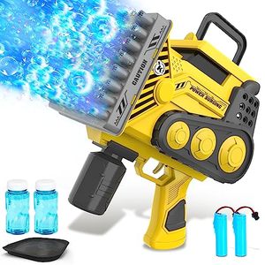 lot 13006 image: Zerhunt Bubble Gun Bubble Machine Gun for Kids Adults Outdoor Toys 80 Holes Bazooka Bubble Gun for Kids 6 7 8 9 10 11 12 Year Old Christmas Party Favor Wedding Birthday Gifts for Boys Girls