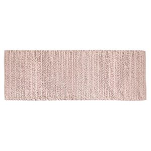 lot 13017 image: mDesign Soft 100% Cotton Luxury Hotel-Style Rectangular Spa Mat Rug, Plush Water Absorbent for Bathroom Vanity, BathtubShower, Machine Washable, Braided Design, Long Runner, 60 x 21 - Blush Pink