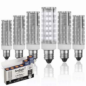 lot 13028 image: E11 LED Bulbs � 5W - 50W Halogen Replacement - Dimmable - Mini-Candelabra Base Light Bulb - Replaces T4 T3 JDE11 � Day Light 6000K - for Ceiling Fans, Cabinet Lighting, Sconce & More- 6 Pack