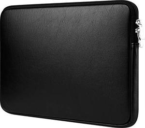 lot 13037 image: CCPK 13 Laptop Sleeve Cover Compatible with New MacBook Pro M1 Chip A2338 Mac Air 13 Inch 2020 Accessories A2337 A2289 A1989 A1932 2018 2019 13.3 Inch Waterproof Carrying Case Bag PU Leather, Black