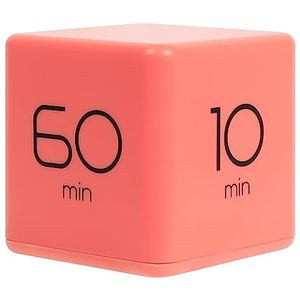 lot 13046 image: mooas Cube Timer, Time Management, Kitchen Timer, Kids Timer, Workout Timer, Timer for Studying, Cooking (Coral)